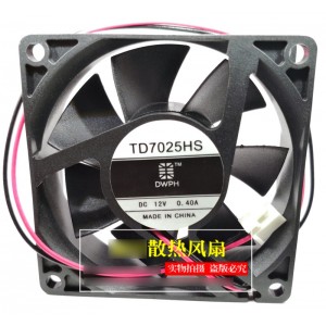 TONON TD7025HS 12V 0.37A 0.4A 2wires cooling fan