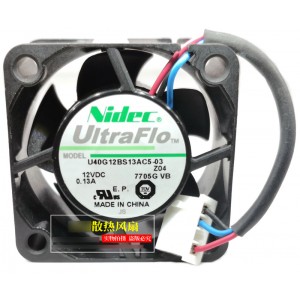 NIDEC U40G12BS13AC5-03 12V 0.13A 3wires Cooling Fan