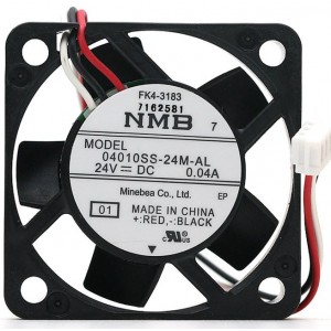 NMB 04010SS-24M-AL -01 24V 0.04A 3wires Cooling Fan