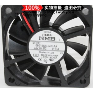 NMB 06015SS-24N-AA 24V 0.13A 2 Wires Cooling Fan 