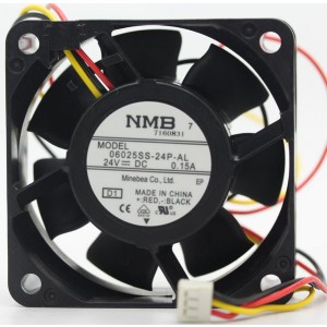 NMB 06025SS-24P-AL 24V 0.15A 3 Wires Cooling Fan 