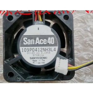 SANYO 109P0412NH3L4 12V 0.195A 3 Wires Cooling Fan 