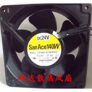 SANYO 109W1424H502 24V 0.6A 2 Wires Cooling Fan 