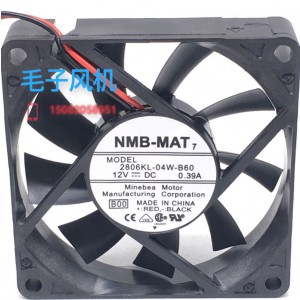 NMB 2806KL-04W-B60 12V 0.39A 2 Wires Cooling Fan 