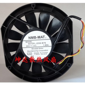NMB 5910PL-05W-B76 24V 1.95A 4wires Cooling Fan