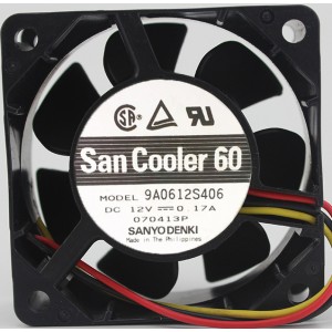 Sanyo 9A0612S406 12V 0.17A 3wires Cooling Fan
