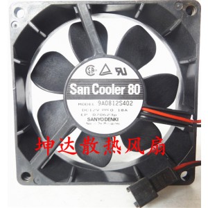 Sanyo 9A0812S402 12V 0.18A 2.16W 2wires Cooling Fan