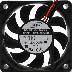 ADDA AD0612DB-D90 12V 0.10A 2 Wires Cooling Fan 