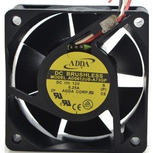 ADDA AD0612UB-A73GP 12V 0.25A 3 Wires Cooling Fan 