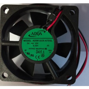 ADDA AD0612UX-A70GL 12V 0.35A 2 Wires Cooling Fan 