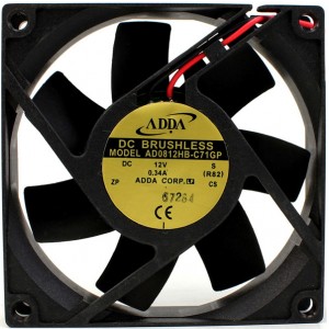 ADDA AD0812HB-C71GP 12V 0.34A 2wires Cooling Fan