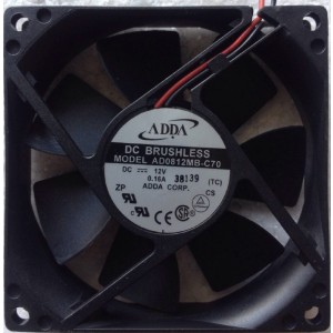 ADDA AD0812MB-C70 12V 0.16A 2 Wires Cooling Fan 