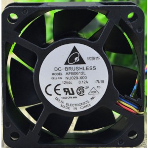 DELTA AFB0612L 12V 0.12A 4 Wires Cooling Fan 
