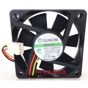 SUNON KDE1206PHV1 12V 1.6W 1.8W 2wires 3wires Cooling Fan