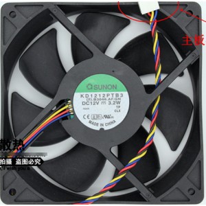 SUNON KDE1212PTB3 12V 3.2W 4wires cooling fan