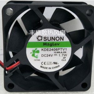 SUNON KDE2406PTV1 24V 1.7W/1.9W  2wires cooling fan