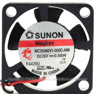 SUNON MC25060V1-000C-A99 5V 0.58W 2wires cooling fan