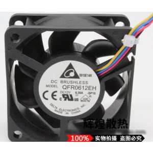 DELTA QFR0612EH 12V 0.30A 4 Wires Cooling Fan 