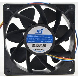 SJ SG121238BS 12V 2.7A 4wires Cooling Fan 