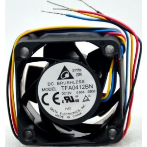 DELTA TFA0412BN 12V 0.60A 4wires Cooling Fan 