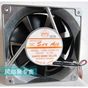 Sanyo 109E1224M103 24V 0.12A 3wires Cooling Fan