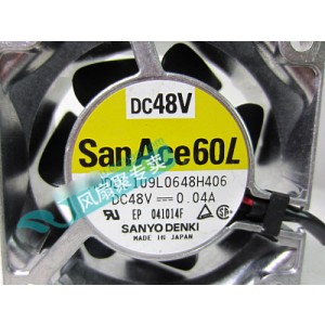 Sanyo 109L0648H406 48V 0.04A 2wires Cooling Fan