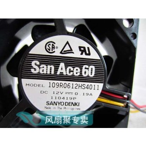 Sanyo 109R0612HS4011 12V 0.19A 4wires Cooling Fan