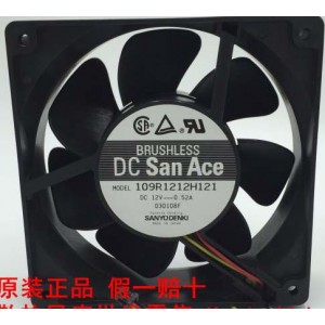 Sanyo 109R1212H121 12V 0.52A  3wires Cooling Fan