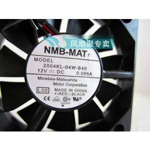 NMB 2004KL-04W-B40 12V 0.085A 2wires cooling fan