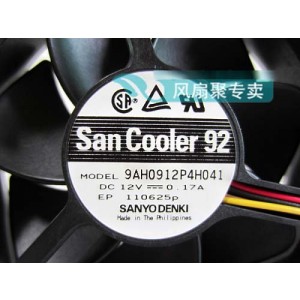 Sanyo 9AH0912P4H041 12V 0.17A 2wires 3wires 4wires Cooling Fan