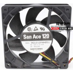 Sanyo 9G1212P4H051 12V 0.31A 4wires Cooling Fan