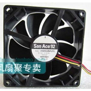 Sanyo 9S0912B4031 12V 0.02A 3wires Cooling Fan