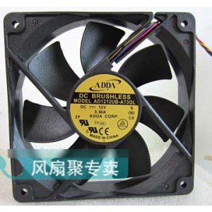 ADDA AD1212UB-A73GL 12V 0.5A  4wires Cooling Fan