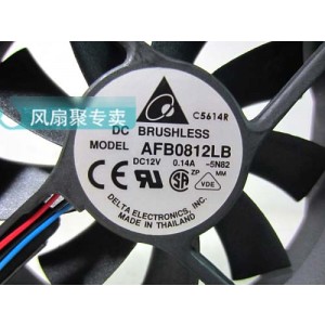 DELTA AFB0812LB 12V 0.14A  2wires 3wires Cooling Fan
