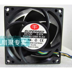SuperRed CHC8012BB-N-AH 12V 0.37A 4wires Cooling Fan