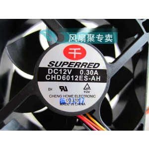 SuperRed CHD6012ES-AH(E) 12V 0.3A 4wires Cooling Fan