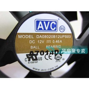 AVC DA08020B12UPS03 12V 0.46A 4wires Cooling Fan