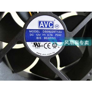 AVC DS09225T12U 12V 0.7A 8.4W 4wires Cooling Fan