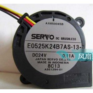 SERVO E0525K24B7AS-13 24V 0.11A 3wires new Cooling Fan