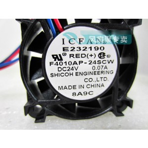 ICFAN F4010AP-24SCW 24V 0.07A 2wires Cooling Fan