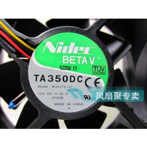 Nidec M35172-57 TA350DC 12V 0.55A 3wires Cooling Fan