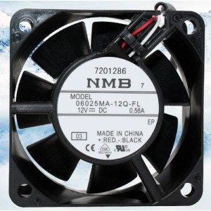 NMB 06025MA-12Q-FL 12V 0.58A 2wires Cooling Fan