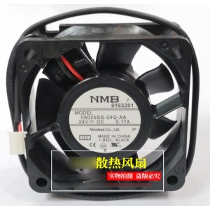 NMB 06025SS-24Q-AA 24V 0.17A 2wires Cooling Fan
