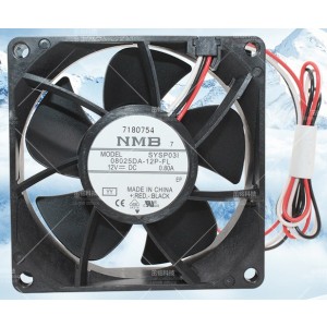NMB 08025DA-12P-FL 12V 0.80A 3wires Cooling Fan