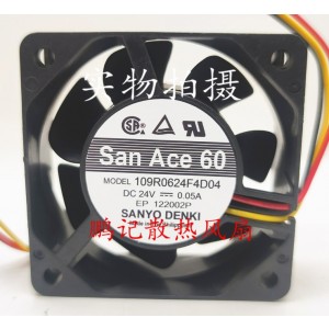 Sanyo 109R0624F4D04 24V 0.05A 3wires Cooling Fan