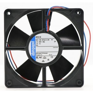 Ebmpapst 4314U 24V 210mA 5.0W 2wires Cooling Fan