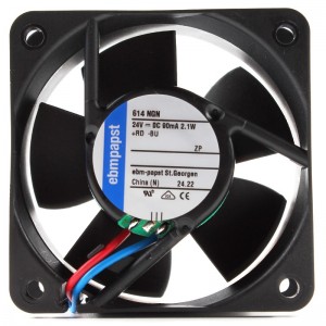 Ebmpapst 614NGN 24V 2.1W 2wires Cooling Fan - Original New