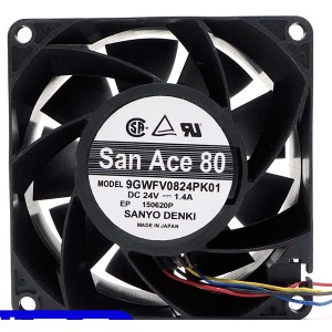 Sanyo 9GWFV0824PK01 24V 1.6A 3wires Cooling Fan