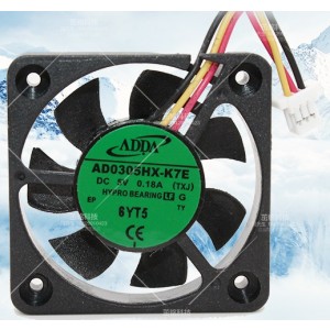 ADDA AD0305HX-K7E 5V 0.18A 2wires Cooling Fan