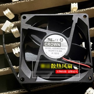 CROWN AGE08025B24U 24V 0.40A 2wires Cooling Fan